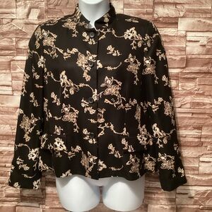 Charter club Black Floral Jacket 16